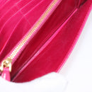 PRADA Long Wallet Leather Pink Gold Auth 200115V-21