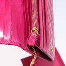 PRADA Long Wallet Leather Pink Gold Auth 200115V-23