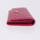 PRADA Long Wallet Leather Pink Gold Auth 200115V-3