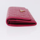 PRADA Long Wallet Leather Pink Gold Auth 200115V-4