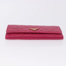 PRADA Long Wallet Leather Pink Gold Auth 200115V-6