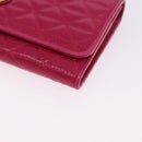 PRADA Long Wallet Leather Pink Gold Auth 200115V-14
