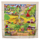 HERMES Carre 90 Scarf Silk ""Nuba Mountain"" Ivory Auth 200116M-1