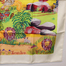 HERMES Carre 90 Scarf Silk ""Nuba Mountain"" Ivory Auth 200116M-10