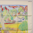 HERMES Carre 90 Scarf Silk ""Nuba Mountain"" Ivory Auth 200116M-16