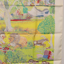 HERMES Carre 90 Scarf Silk ""Nuba Mountain"" Ivory Auth 200116M-19
