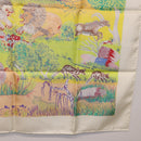 HERMES Carre 90 Scarf Silk ""Nuba Mountain"" Ivory Auth 200116M-22
