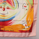 HERMES Carre 90 Scarf Silk ""Smiles in Third millenary"" Pink Auth 200117M-10