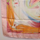 HERMES Carre 90 Scarf Silk ""Smiles in Third millenary"" Pink Auth 200117M-20