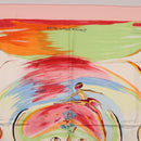 HERMES Carre 90 Scarf Silk ""Smiles in Third millenary"" Pink Auth 200117M-3