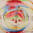 HERMES Carre 90 Scarf Silk ""Smiles in Third millenary"" Pink Auth 200117M-6