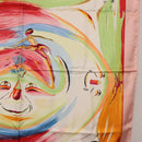 HERMES Carre 90 Scarf Silk ""Smiles in Third millenary"" Pink Auth 200117M-7