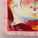 HERMES Carre 90 Scarf Silk ""Smiles in Third millenary"" Pink Auth 200117M-8