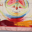 HERMES Carre 90 Scarf Silk ""Smiles in Third millenary"" Pink Auth 200117M-9