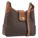 CELINE Macadam Shoulder Bag PVC Leather Brown Gold Tone Auth 200132-1