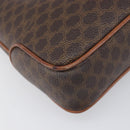 CELINE Macadam Shoulder Bag PVC Leather Brown Gold Tone Auth 200132-14