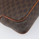 CELINE Macadam Shoulder Bag PVC Leather Brown Gold Tone Auth 200132-16