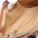 CELINE Macadam Shoulder Bag PVC Leather Brown Gold Tone Auth 200132-10