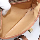 CELINE Macadam Shoulder Bag PVC Leather Brown Gold Tone Auth 200132-22