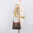 CELINE Macadam Shoulder Bag PVC Leather Brown Gold Tone Auth 200132-23