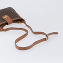 CELINE Macadam Shoulder Bag PVC Leather Brown Gold Tone Auth 200132-7