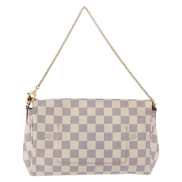 LOUIS VUITTON Damier Azur Favorit MM Shoulder Bag 2way N41275 LV Auth 200133