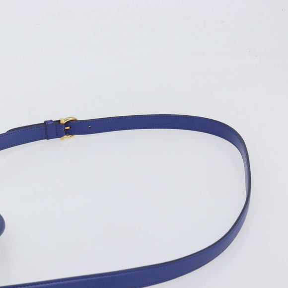 Salvatore Ferragamo Hand Bag Leather 2way Blue Gold Tone Auth 200138A