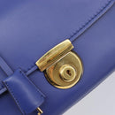 Salvatore Ferragamo Hand Bag Leather 2way Blue Gold Tone Auth 200138A-20