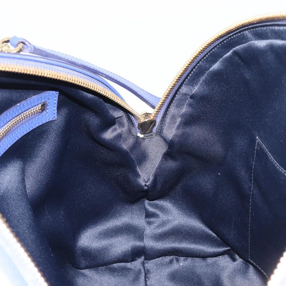 Salvatore Ferragamo Hand Bag Leather 2way Blue Gold Tone Auth 200138A