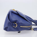 Salvatore Ferragamo Hand Bag Leather 2way Blue Gold Tone Auth 200138A-3
