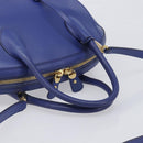 Salvatore Ferragamo Hand Bag Leather 2way Blue Gold Tone Auth 200138A-7
