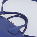 Salvatore Ferragamo Hand Bag Leather 2way Blue Gold Tone Auth 200138A-14