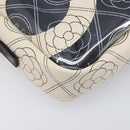 CHANEL COCO Mark Camelia Shoulder Bag PVC Leather Black White CC Auth 200139SAM-11