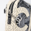 CHANEL COCO Mark Camelia Shoulder Bag PVC Leather Black White CC Auth 200139SAM-14