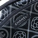 CHANEL COCO Mark Camelia Shoulder Bag PVC Leather Black White CC Auth 200139SAM-15