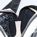 CHANEL COCO Mark Camelia Shoulder Bag PVC Leather Black White CC Auth 200139SAM-17