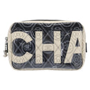 CHANEL COCO Mark Camelia Shoulder Bag PVC Leather Black White CC Auth 200139SAM-2