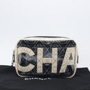 CHANEL COCO Mark Camelia Shoulder Bag PVC Leather Black White CC Auth 200139SAM-26