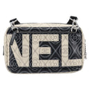CHANEL COCO Mark Camelia Shoulder Bag PVC Leather Black White CC Auth 200139SAM-3