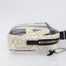 CHANEL COCO Mark Camelia Shoulder Bag PVC Leather Black White CC Auth 200139SAM-4