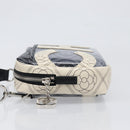 CHANEL COCO Mark Camelia Shoulder Bag PVC Leather Black White CC Auth 200139SAM-5