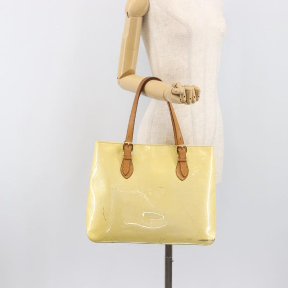 LOUIS VUITTON Monogram Vernis Brentwood Hand Bag Perle M91512 LV Auth 200140
