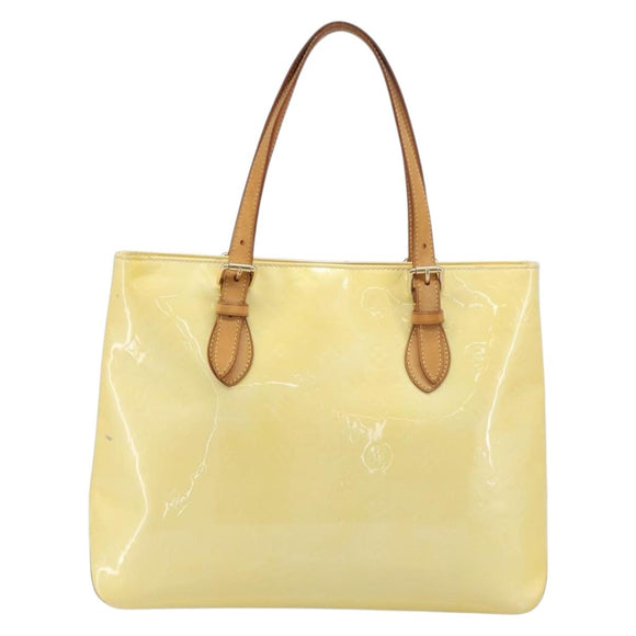 LOUIS VUITTON Monogram Vernis Brentwood Hand Bag Perle M91512 LV Auth 200140