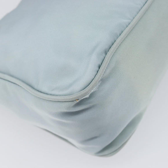 PRADA Accessory Pouch Nylon Light Blue Silver Auth 200143