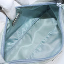 PRADA Accessory Pouch Nylon Light Blue Silver Auth 200143-11