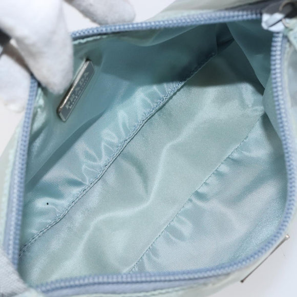 PRADA Accessory Pouch Nylon Light Blue Silver Auth 200143