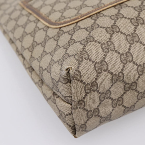 GUCCI GG Supreme Web Sherry Line Tote Bag PVC Beige Gold 39 02 003 Auth 200146