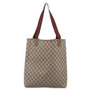 GUCCI GG Supreme Web Sherry Line Tote Bag PVC Beige Gold 39 02 003 Auth 200146-3