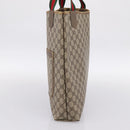 GUCCI GG Supreme Web Sherry Line Tote Bag PVC Beige Gold 39 02 003 Auth 200146-5