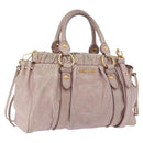 Miu Miu Vittero Hand Bag Leather 2way Pink Gold Tone Auth 200147V-1